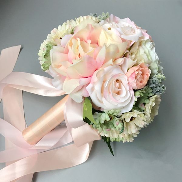 

12pcs/pack pink imitation flower bouquet wedding decorative artificial flowers bride bridesmaid holding flowers
