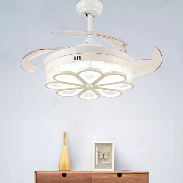 

electric fans 42'' ceiling fan light led integration three-color with remote control speed adjustment abs invisible blade