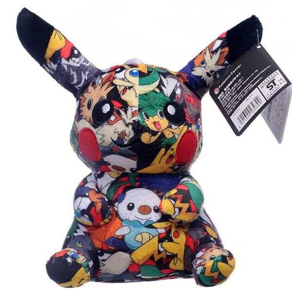 

20cm/8 inch = plush toy black printing pika plush doll children's toys for children's gifts kids toys by amazzz