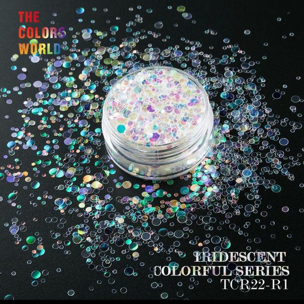

tct-015 iridescent rainbow color round shape set mix size nail glitter for nail art decoration makeup facepainting gel, Silver;gold