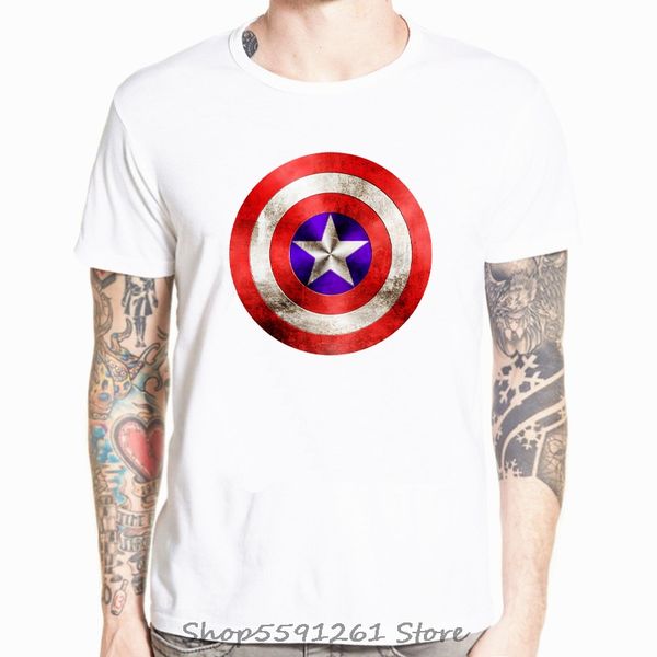 

fashion men t-shirts captain america distressed shield logo comics shirt xs-5xl casual t-shirts tees