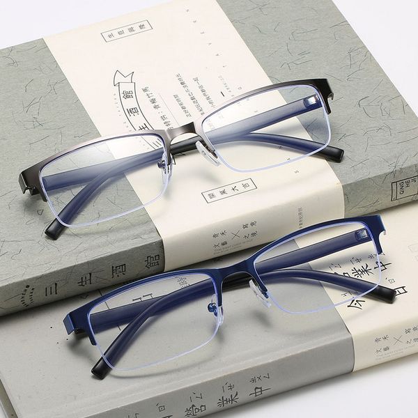 

optical blue light blocking glasses men women business half frame reduce eye strain fatigue computer working gaming glasses, White;black