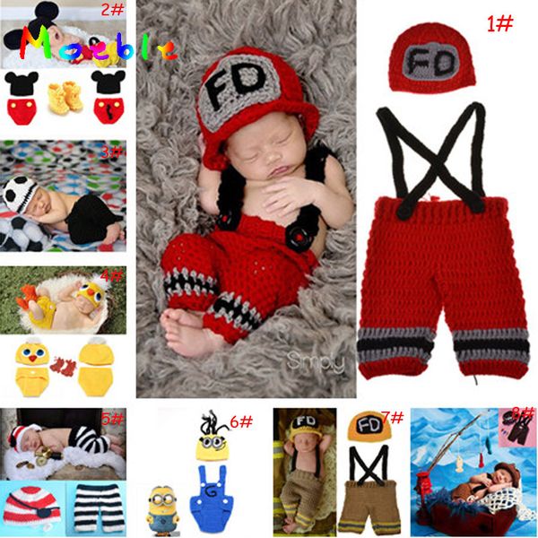 

cartoon designs newborn baby p props crochet baby hat pants set boys pgraphy costume newborn crochet hats 1set, Yellow
