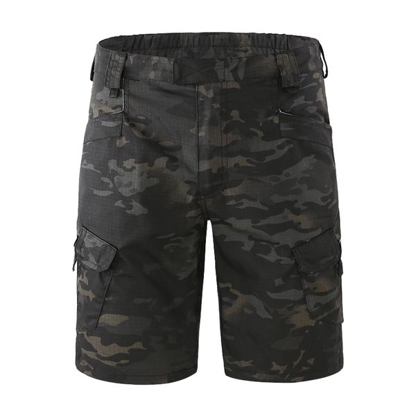 

outdoor camouflage men's summer hiking shorts multi-pocket sports cycling training tooling shorts black, Brown;gray