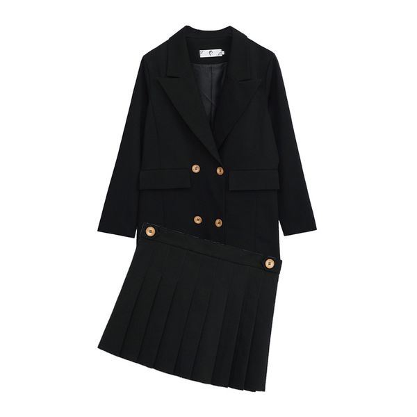 

women's two piece pants plus size xl-4xl professional female suit two-piece black lady office jacket slim bust pleated skirt, White