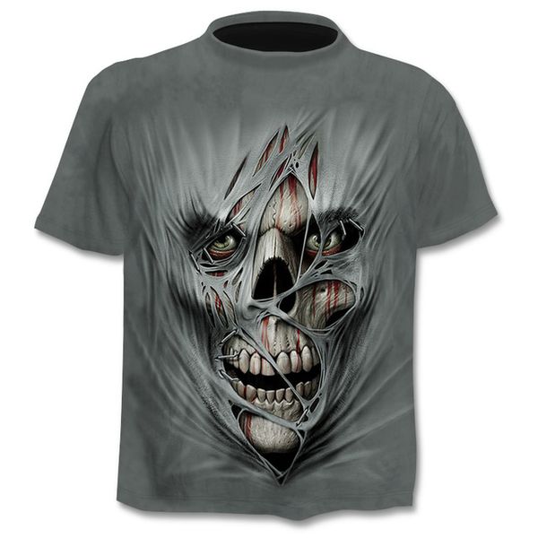 

skull graphic horror 3d summer boy clothing 3d print shirts horror humor comics men clothing