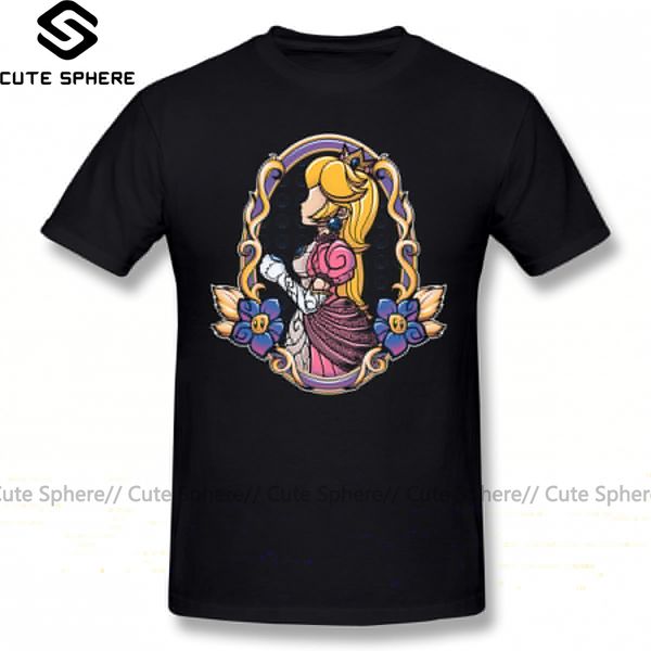 

princess peach t shirt stained glass peach t-shirt man short sleeves tee shirt funny fashion xxx cotton print tshirt