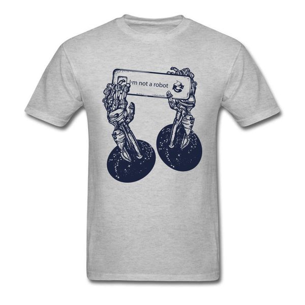 

geek men tshirt t-shirt for t shirt i am not a robot tees funky gamer clothes cotton grey summer/autumn new