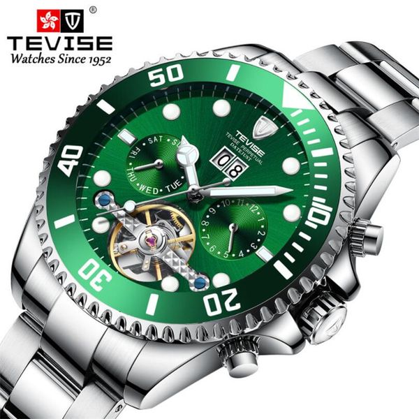 

wristwatches mens fashion mechanical tourbillon watch waterproof stainless steel men skeleton automatic display clock montre homme, Slivery;brown