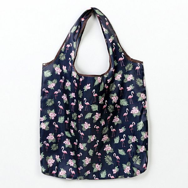 

2020 portable folding mini shopping bag eco friendly ladies foldable reusable tote bag travel shoulder grocery pouch organization