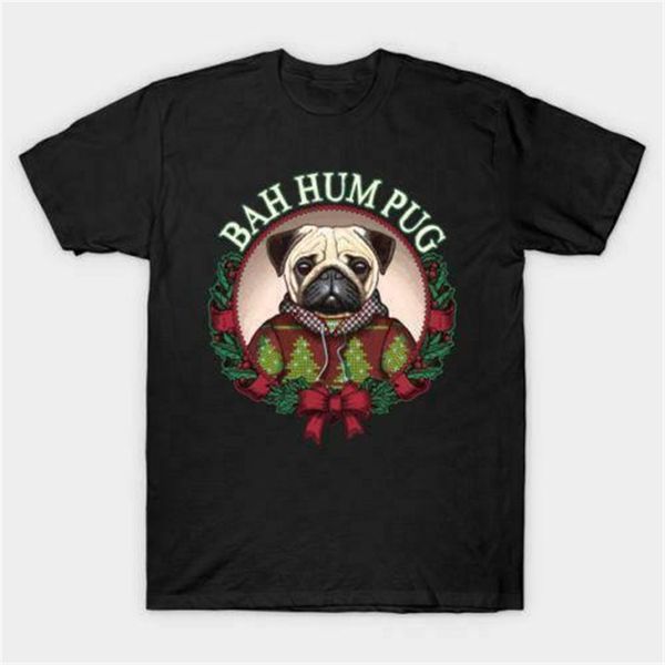 

new bah hum pug funny christmas black s t-shirt usa size s m l xl 2xl 3xl fq1 colorful tee shirt