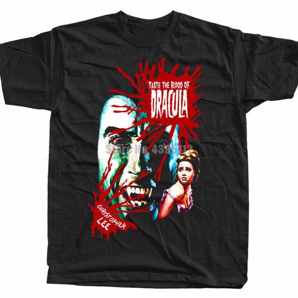 

taste the blood of dracula movie poster men's tshirts streetwear harajuku tshirt gym tee shirt black of white t-shirts xxxxl