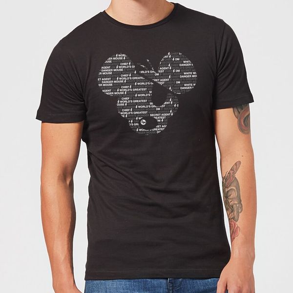 

danger mouse word face men's t-shirt - black