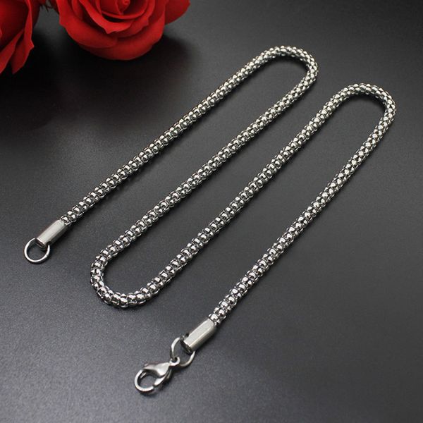 

mens necklace wholesale stainless steel necklace fashion light chain on neck long necklaces link women accessories male simple, Silver