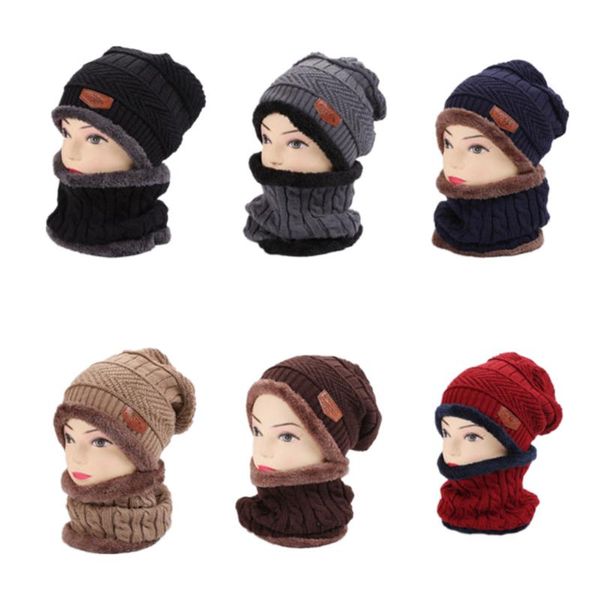 

womens mens child knit hat winter warm ski cap pullover scarf mz007, Blue;gray
