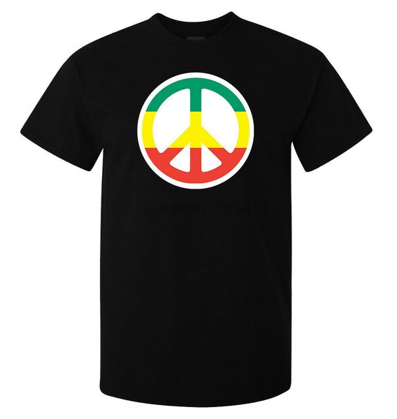 

растаманы хиппи reggae знак мира (мужские баб доступны) тенниска черный
