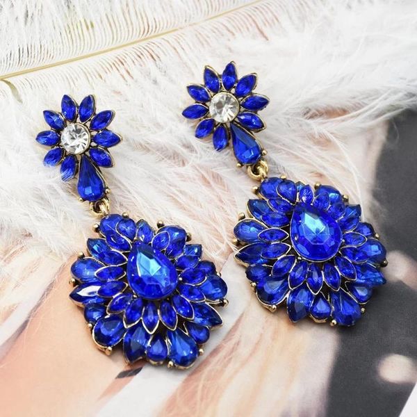 

luxury jewelry water drop dangle earrings multi-layer petals bright fashion gold color statement drop earrings party jewelry gif, Silver