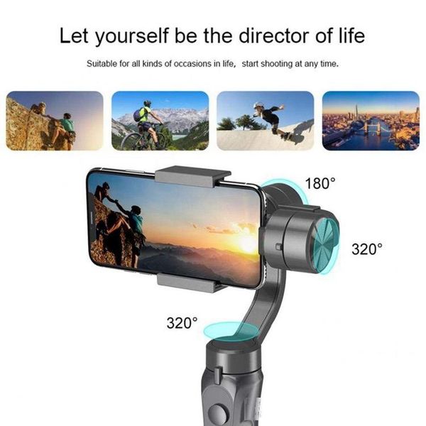 

h4 automatically face recognition phone handheld 3 axis smartphone gimbal stabilizer for phones bluetooth universal