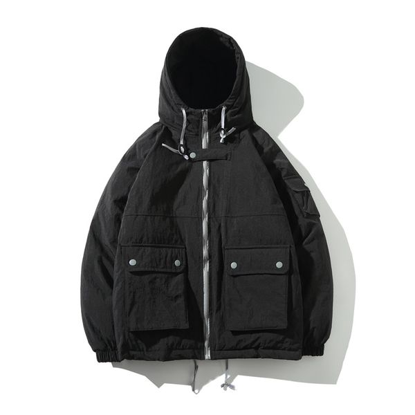 

outdoor jackets&hoodies winter men's thickened casual cotton-padded clothes camping climbing travel fashion large size coat jacket, Blue;black