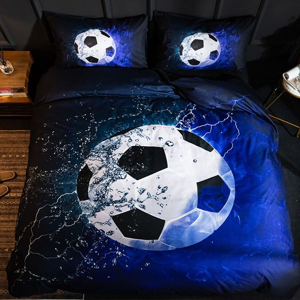 

3d football printing bedding set baseball soccer basketball pattern duvet cover set home bedroom decor bed linens bedclothes
