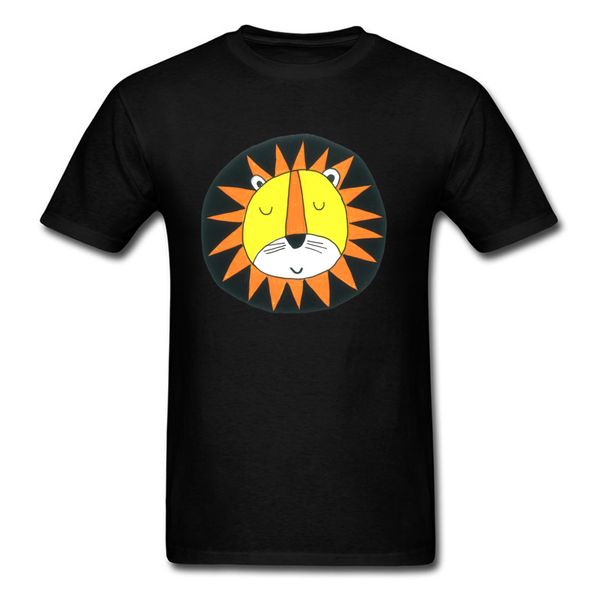 

lion sun t-shirt kawaii cartoon t shirt men printed tshirt cute oversized tees 100% cotton fabric clothes funny