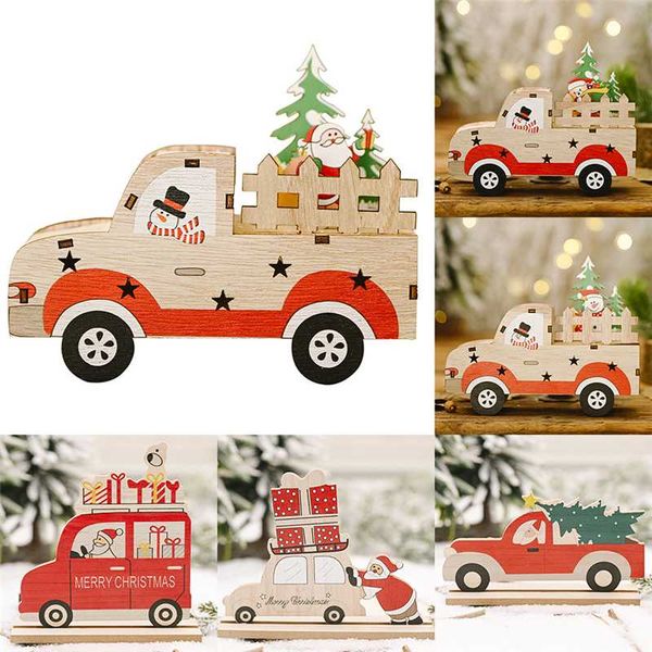 

christmas diy wooden crafts santa claus drive a car ornaments christmas decorations for tree noel kerst new year decoration 2021