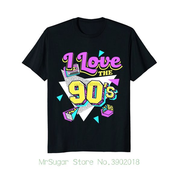 

i love 90 retro tshirt tshirt мужчины черный с коротким рукавом хлопок hip hop tshirt печати футболок