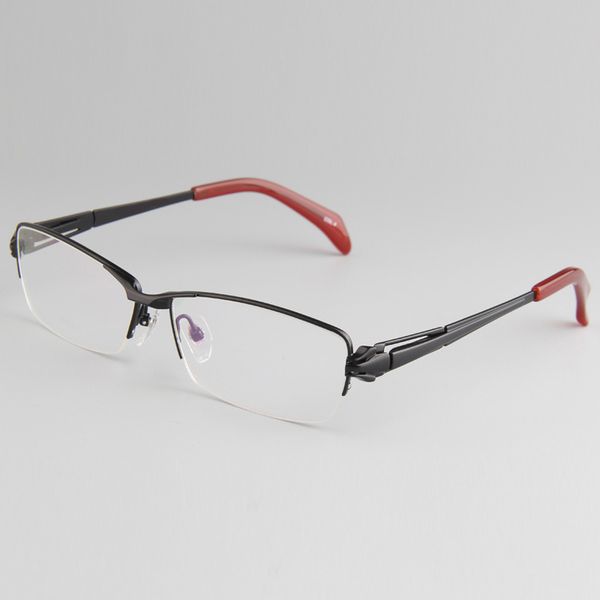 

титан очки кадр мужчины винтажная half rim clear eye glasses man оптические очки предписание очки frames gold очки, Black