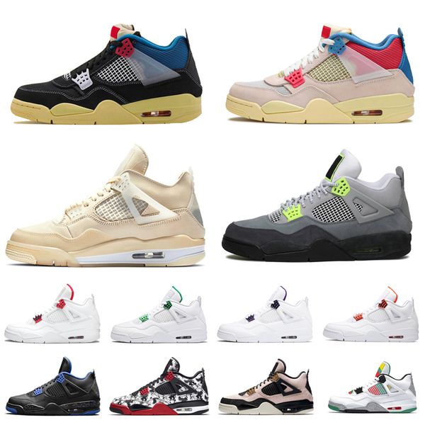 

union black guava ice jumpman 4 4s men basketball shoes sail cement bred neon lemon venom cactus jack mens trainers sports sneakers