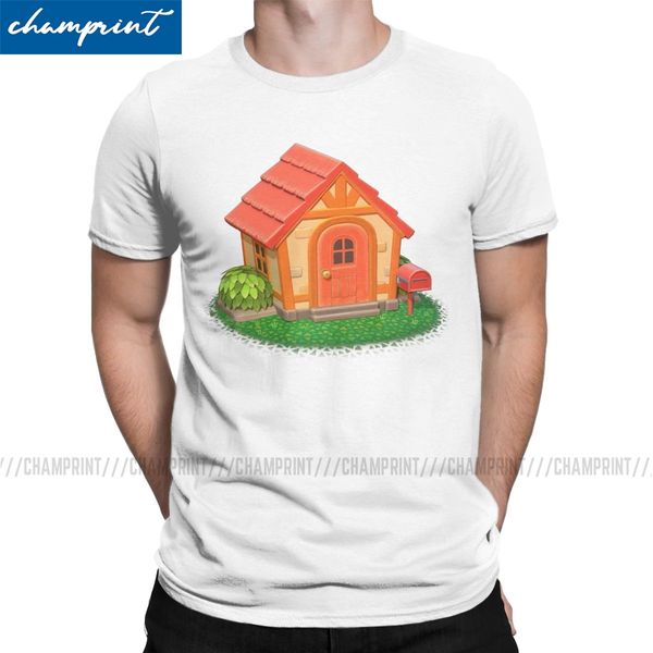 

animal crossing new horizons house t shirts men novelty t-shirt round collar new leaf game tee shirt short sleeve gift