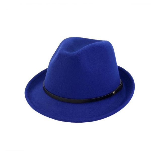 

мужчины женщины fedora hat с поясом gentleman elegant lady winter autumn jazz cap размер 56-58cm, Blue;gray