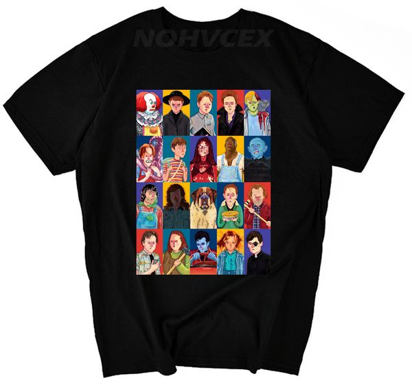 

it movie t shirt men's stephen king printed clown tees fear halloween pennywise custom male t-shirt