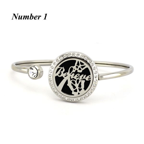 

20mm 25mm essential oil diffuser bracelet for women 316l stainless steel perfume bangle bracelet with crystals, Black