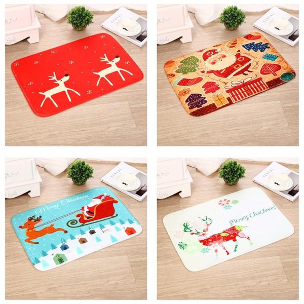 

cushion/decorative pillow merry christmas santa claus anti-slip living room balcony bathroom printed fireplace floor mat carpet doormat happ