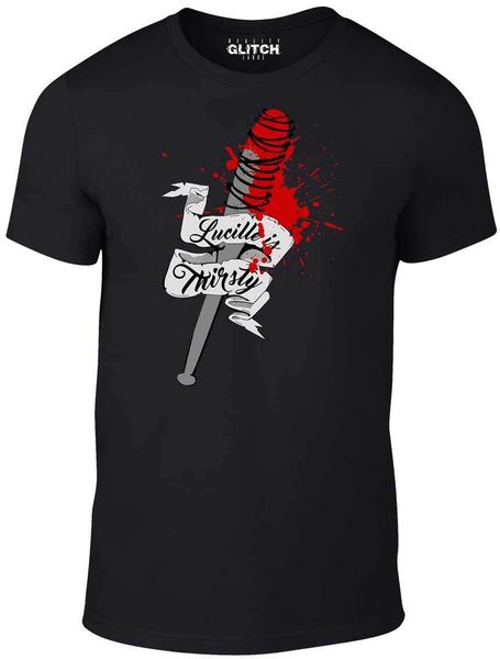 

lucille is thirsty t-shirt - inspired by walking dead zombies walkers tv 2019 new funny tee casual men's short sleeve t shirts
