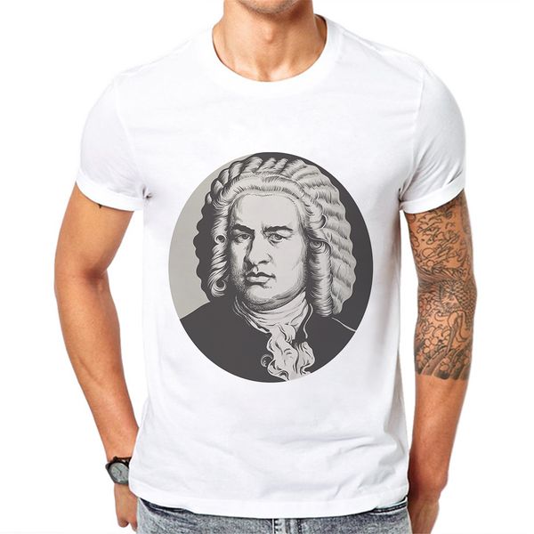 

новые высокого качества mens tshirts иоганн себастьян бах печать футболка с коротким рукавом хлопок мода топы тис camisetas hombre verano