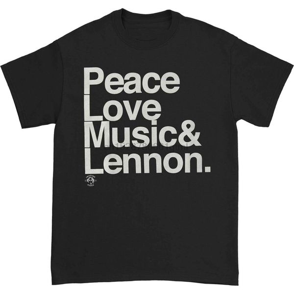 

john lennon mens john lennon ampersand t-shirt black trendy streetwear tee shirt