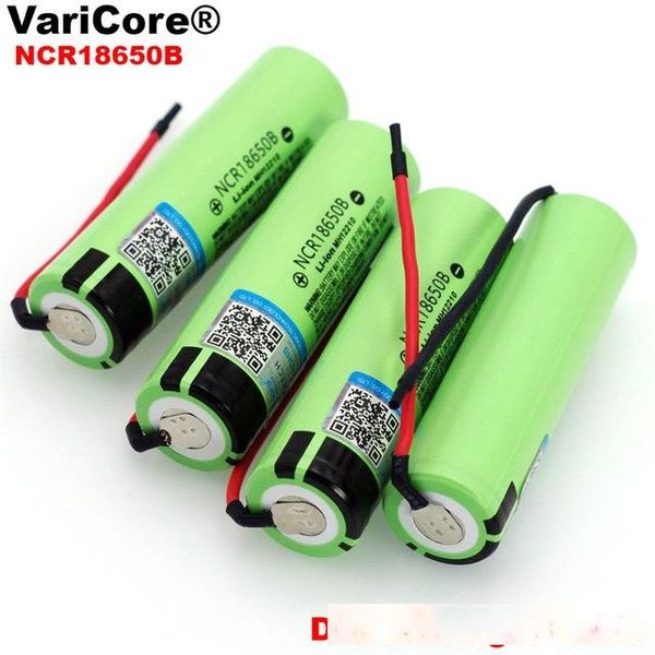 

consumer electronics varicore new original ncr18650b 3.7 v 3400mah 18650 li-ion rechargeable battery welding silica gel cable diy
