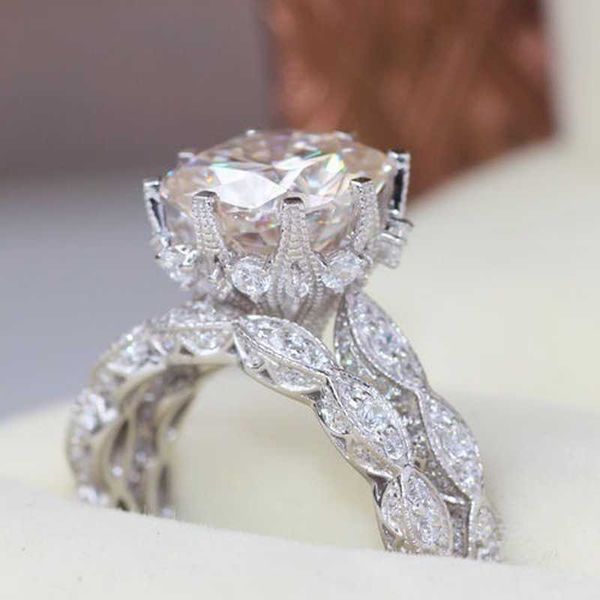

cluster rings s925 sterling silver color cute ring set with zircon stone for women wedding engagement fashion jewelry 2021, Golden;silver