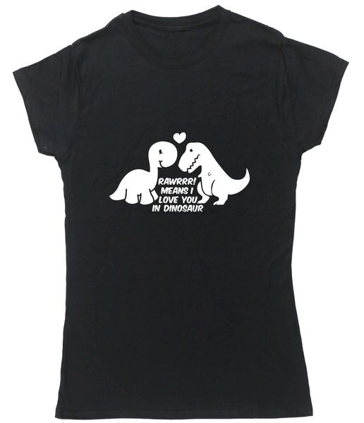 

rawrr means i love you in dinosaur t-shirt fitted short sleeve womens