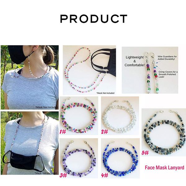 

50cm neckband mask anti-lost rope lengthened spectacle frame lanyard convenient and convenient safety mask lanyard 5 colors to choose from