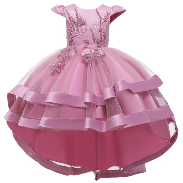 

girls dress christmas kids princess dresses clothing flower party elegant for girl clothes 3-12yrs wear, Red;yellow