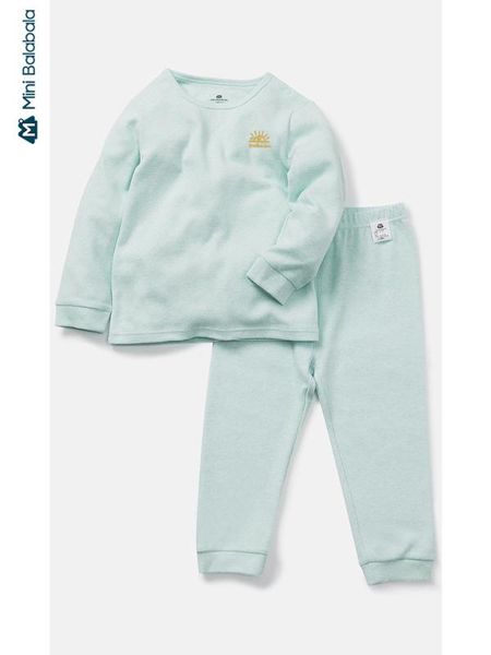 

minibalabala children home clothes for boys and girls baby two sets 2020 winter long sleeve cotton new pajamas set, Blue;red