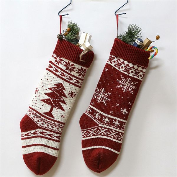 46 * 15 CM calza di Natale albero di Natale fiocco di neve calze di alce sacchetto di caramelle di Natale regalo calzini di Natale 2020 Capodanno 2021 DHL libera il trasporto