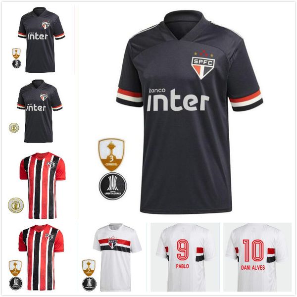 

thai 20 21 sao paulo fc soccer jersey hernanes pablo pato dani alves football shirts tche tche arboleda football jersey camisa de sao, Black;yellow