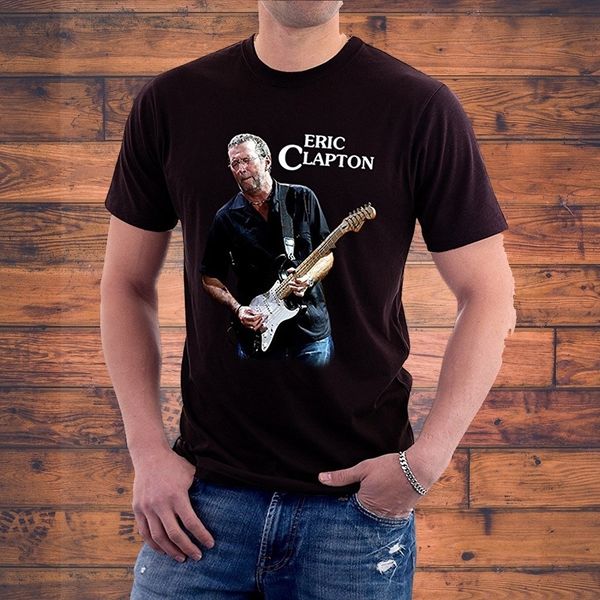 

eric clapton playing guitar music logo men's t-shirt