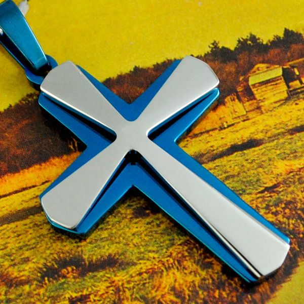 

charm cross pendant necklace for men women with chain party gift hp1708, Silver