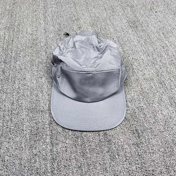 

Stone Pirates 19ss Polychromatic Metal nylon flat top and flat brim hat Reflective pleated washed fabric