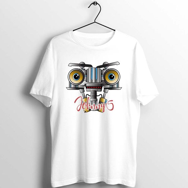 

мужская футболка джонни 5 робота высокой работы drawing printed tee