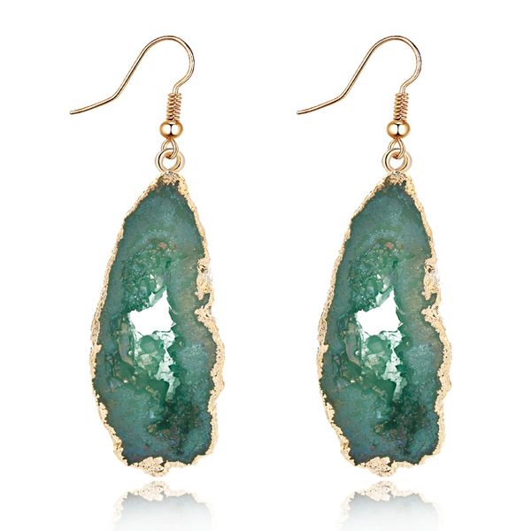 

dangle & chandelier chic hollow big stone druzy danging earrings for women long statement hanging drop jewelry gifts, Silver